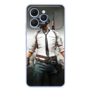Силиконовый чехол с картинкой "Герой Pubg" на Tecno Spark 40 (Пабг)