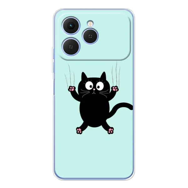 Чехол с рисунком «Падающий кот» для TECNO Spark 40