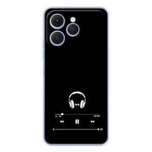 Чохол з картинками на чорному фоні для Tecno Spark 40 (Плеєр)