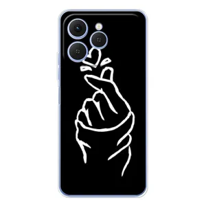 Чехлы (Знак сердечка) на Tecno Spark 40 (Сердце на черном)