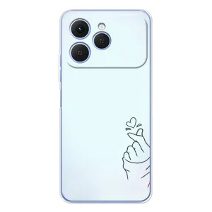 Чехлы (Знак сердечка) на Tecno Spark 40 (Сердце на голубом)