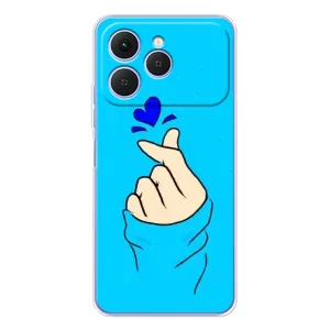 Чехлы (Знак сердечка) на Tecno Spark 40 (Сердце на синем)