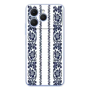 Силиконовый Чехол на Tecno Spark 40 с картинкой Вышиванки (Синяя вышиванка)