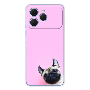 Бампер для Tecno Spark 40 с картинкой "Песики" (Собака на розовом)