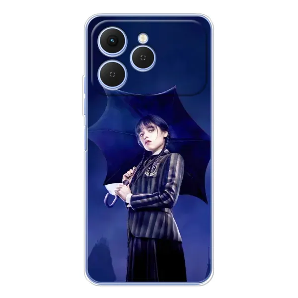 Чохол з малюнком «Венсдей з парасолькою» для TECNO Spark 40 Чохол з малюнком «Венсдей з парасолькою» для TECNO Spark 40