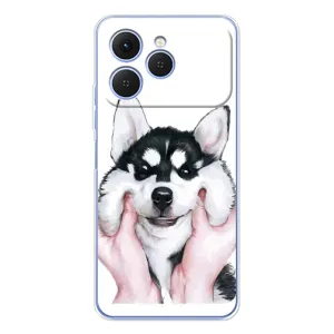 Бампер для Tecno Spark 40 с картинкой "Песики" (Собака Хаски)