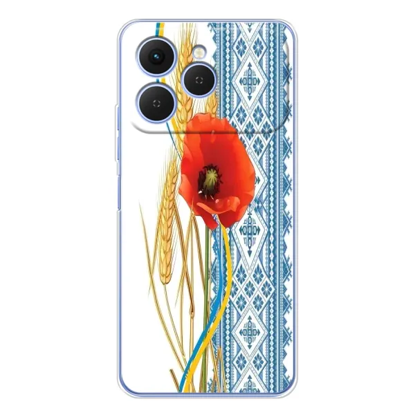 Чехол с рисунком «Вышиванка с цветком» для TECNO Spark 40