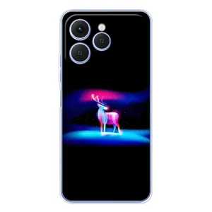 Силиконовый бампер с картинкой животных для Tecno Spark 40 (Яркий олень)