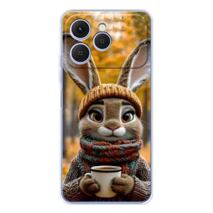 Печатный чехол «Зверята с кофе» для Tecno Spark 40 (Зайчик с кофе)