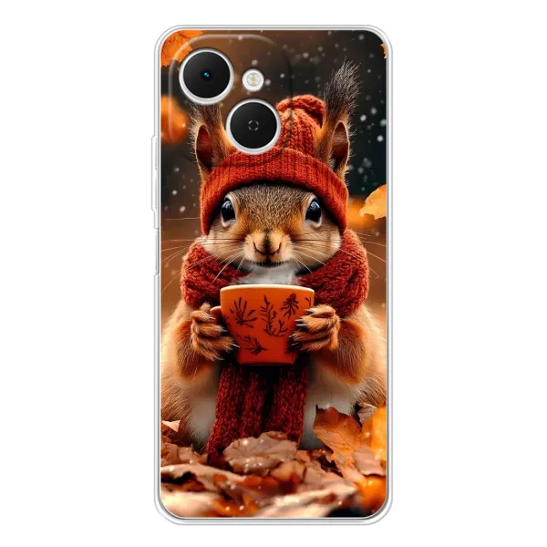 Чехол с рисунком «Белка с кофе» для TECNO Spark 40C Чехол с рисунком «Белка с кофе» для TECNO Spark 40C