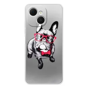 Чехол (ТПУ) Милые собачки для TECNO Spark 40C (Бульдог в очках)