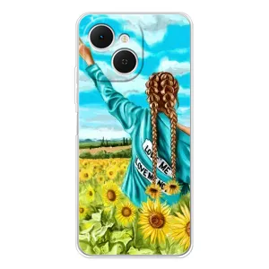Чехол Стильные девушки на TECNO Spark 40C (Девушка на поле)