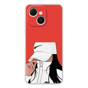Силиконовый Чехол на TECNO Spark 40C с картинкой Стильных Девушек (Девушка Nike)