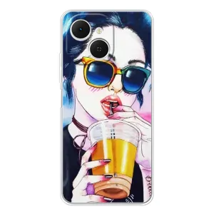 Чехол с картинкой Модные Девчонки TECNO Spark 40C (Девушка с коктейлем)