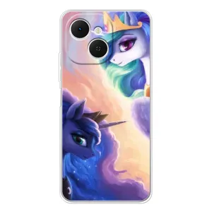 Чехол Unicorn на TECNO Spark 40C (Единорожки на тучках)