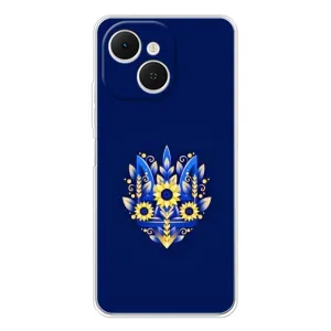 Чохол з картинкою (Патріотичний ГЕРБ) на TECNO Spark 40C (Герб в квітах)