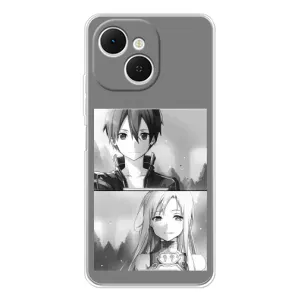 Чехол с персонажами АНИМЕ на TECNO Spark 40C (Кирито-Асуна)