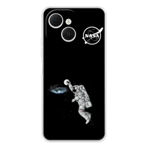 Силиконовый бампер с принтом "Наса" на TECNO Spark 40C (Космонавт баскетболист)