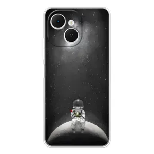 Силиконовый Чехол с принтом "Космонавты" на TECNO Spark 40C (Космонавт романтик)