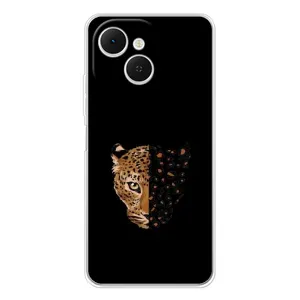 Чехол с леопардовым принтом на TECNO Spark 40C (Леопард на черном)