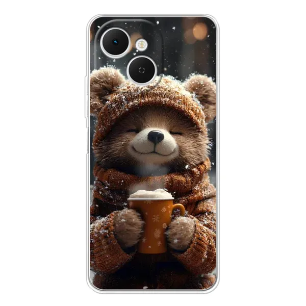 Чехол с рисунком «Медвежонок с кофе» для TECNO Spark 40C Чехол с рисунком «Медвежонок с кофе» для TECNO Spark 40C