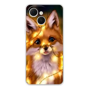 Чехол с Лисичкой для TECNO Spark 40C (Новогодний лисенок)