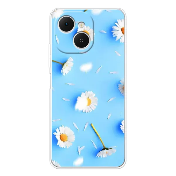 Чехол с рисунком «ромашки на голубом» для TECNO Spark 40C