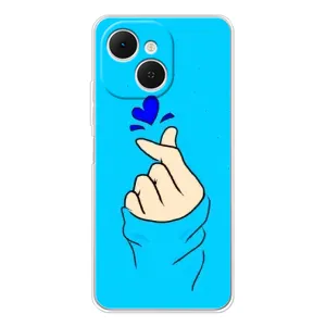 Чехлы (Знак сердечка) на TECNO Spark 40C (Сердце на синем)
