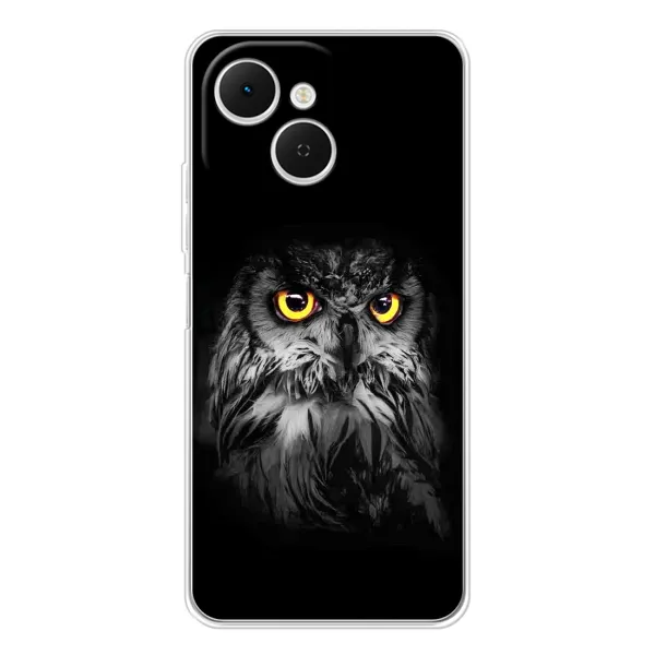 Чехол с рисунком «Сова на чёрном» для TECNO Spark 40C Чехол с рисунком «Сова на чёрном» для TECNO Spark 40C