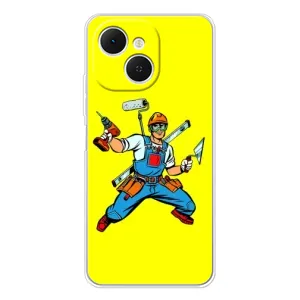 Силиконовый бампер (Работники) на TECNO Spark 40C (Строитель)