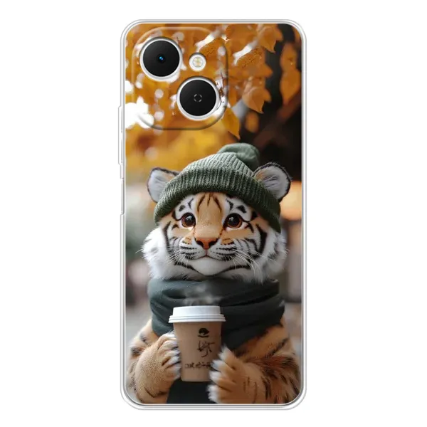 Чехол с рисунком «Тигр с кофе» для TECNO Spark 40C Чехол с рисунком «Тигр с кофе» для TECNO Spark 40C
