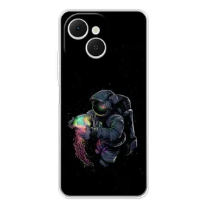 Силиконовый Чехол с принтом "Космонавты" на TECNO Spark 40C (В руках земля)