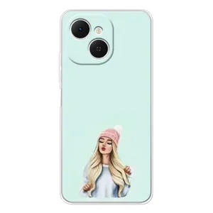 Силиконовый Чехол на TECNO Spark 40C с картинкой Стильных Девушек (В шапке)