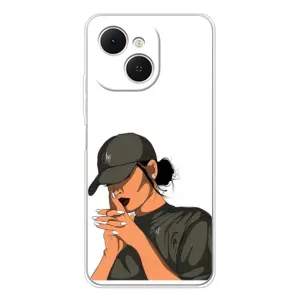 Силиконовый Чехол на TECNO Spark 40C с картинкой Стильных Девушек (В зеленом)