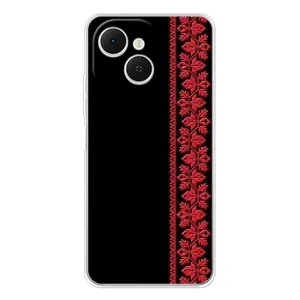 Силіконовый Чохол на TECNO Spark 40C з картинкой Вишиванки (Вишиванка на чорному)