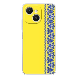 Силіконовый Чохол на TECNO Spark 40C (Вишиванка на жовтому фоні)