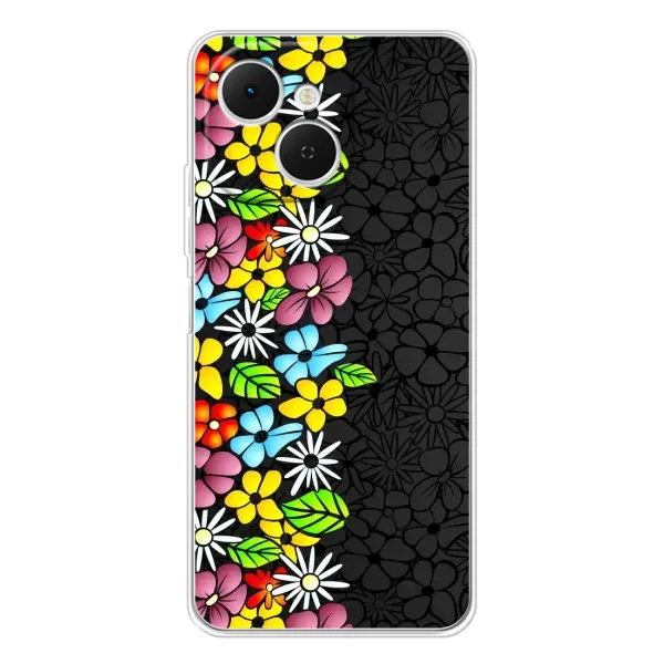 Чехол с рисунком «Яркие цветы на черном» для TECNO Spark 40C Чехол с рисунком «Яркие цветы на черном» для TECNO Spark 40C