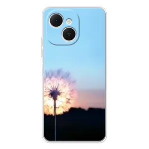 Силиконовый Чехол с одуванчиками на TECNO Spark 40C (Закат с одуванчиком)