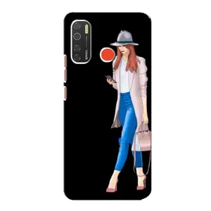 Чохол з картинкою Модні Дівчата TECNO Spark 5 Pro (Дівчина з телефоном)