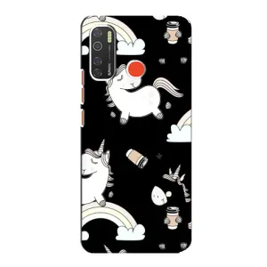 Чехол Unicorn на TECNO Spark 5 Pro (Единорог с кофе)