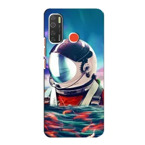 Силиконовый Чехол с принтом "Космонавты" на TECNO Spark 5 Pro (Космонавт в воде)