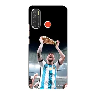 Чехлы Лео Месси Аргентина для TECNO Spark 5 Pro (Счастливый Месси)