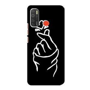 Чехлы (Знак сердечка) на TECNO Spark 5 Pro (Сердце на черном)