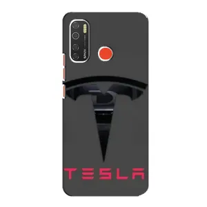 Силиконовый бампер с картинкой машины на TECNO Spark 5 Pro (Logo TESLA)