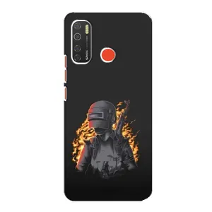 Силиконовый чехол с картинкой "Герой Pubg" на TECNO Spark 5 Pro (В огне)