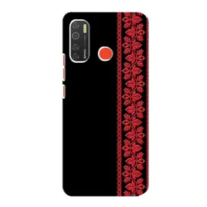 Силиконовый Чехол на TECNO Spark 5 Pro с картинкой Вышиванки (Вышиванка на черном)
