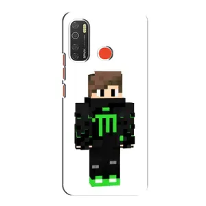 Чехлы для TECNO Spark 5 Pro (Персонажи Майн Крафт) (Зеленый мальчик)