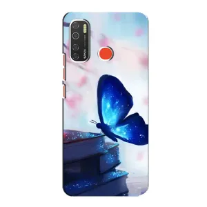 Силіконовий бампер з картинкою звірів для TECNO Spark 5 (Метелик синій)