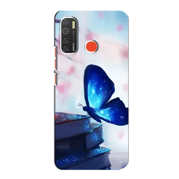 Чехол с рисунком «Бабочка синяя» для TECNO Spark 5