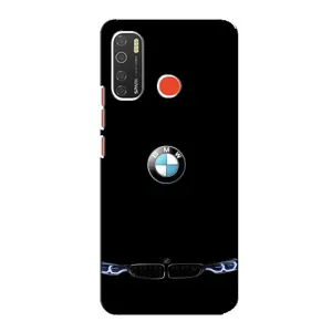 Силіконовий бампер з картинкою машини на TECNO Spark 5 (Чорний BMW)